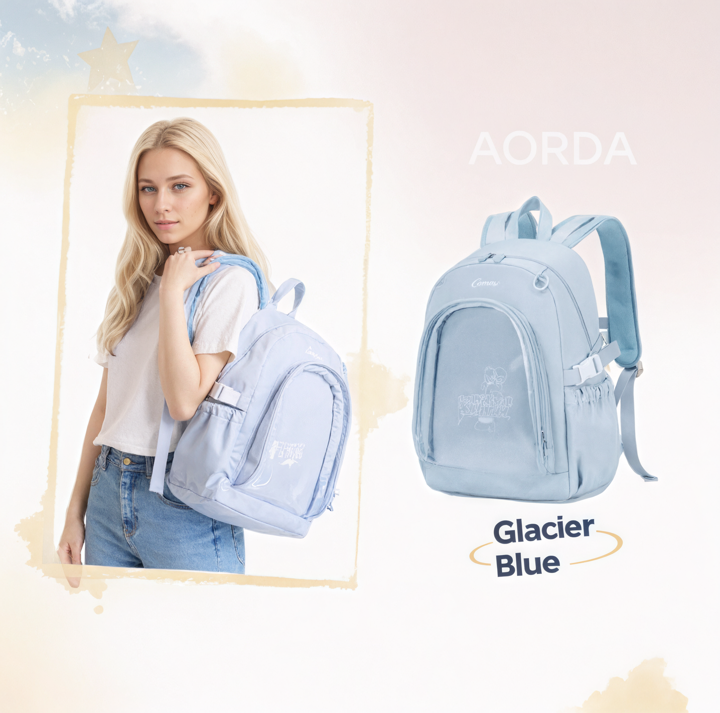 AORDA school bag backpack for school ita bag college large capacity suitable for plush tools