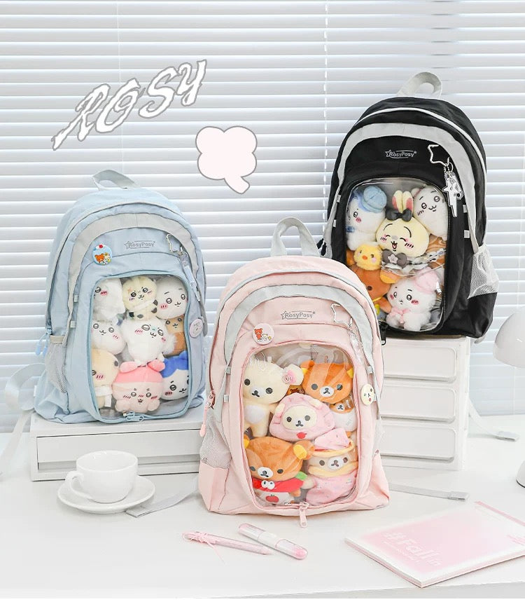 RosyPosy labubu school bag backpack for school lightweight college suitable for plush tools