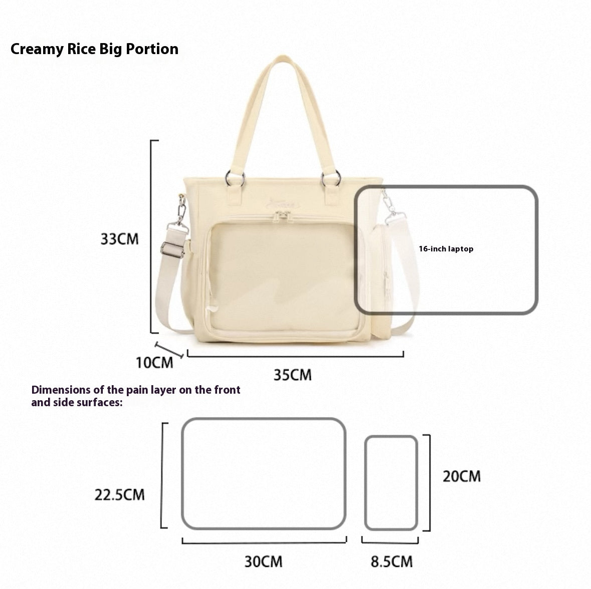 AORDA tote bag for women large bag ita bag college school bag backpack large capacity multifunctional use suitable for plush toys