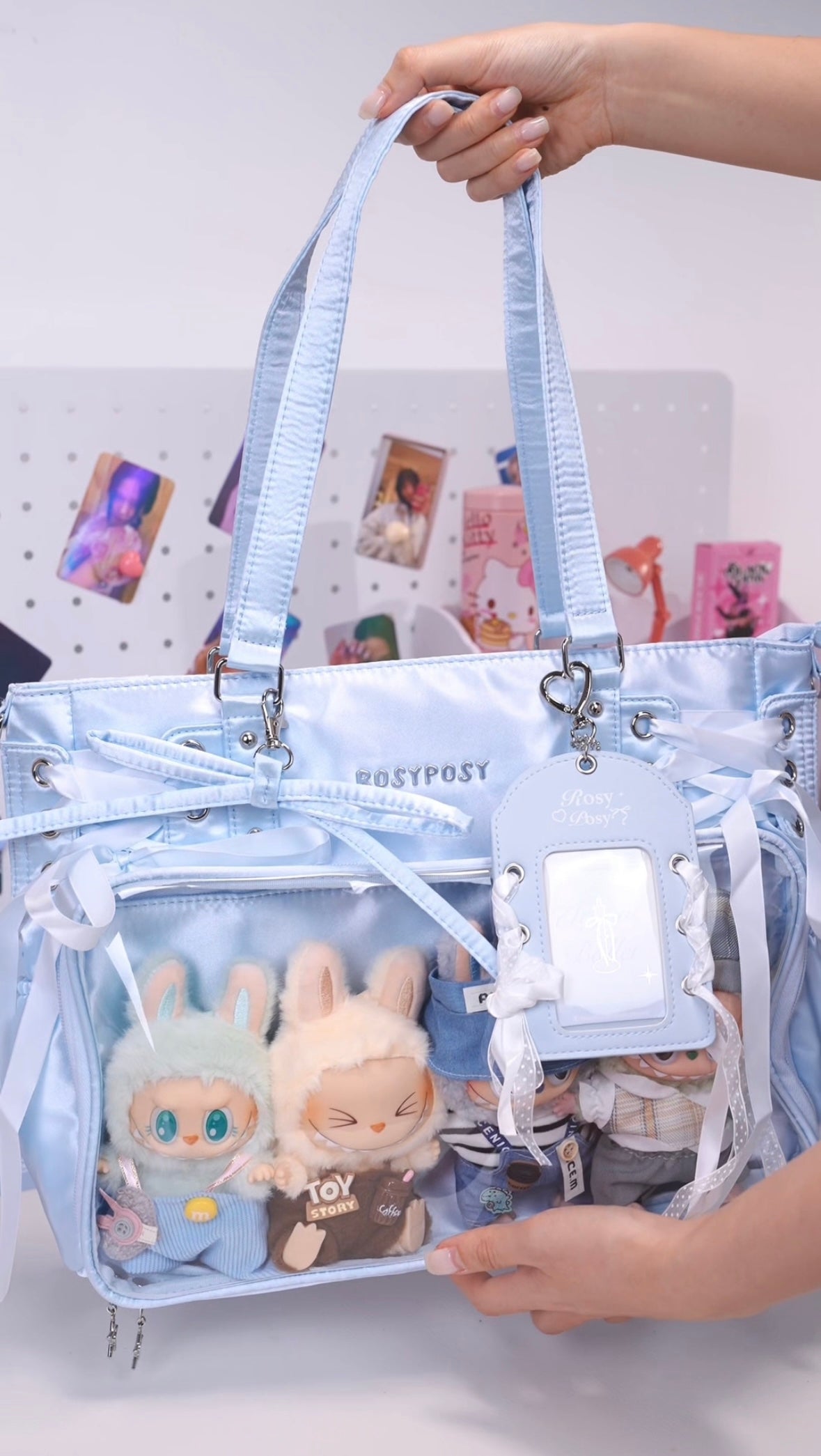 RosyPosy labubu tote bag for women large bag ita bag college bag large capacity suitable for plush toys