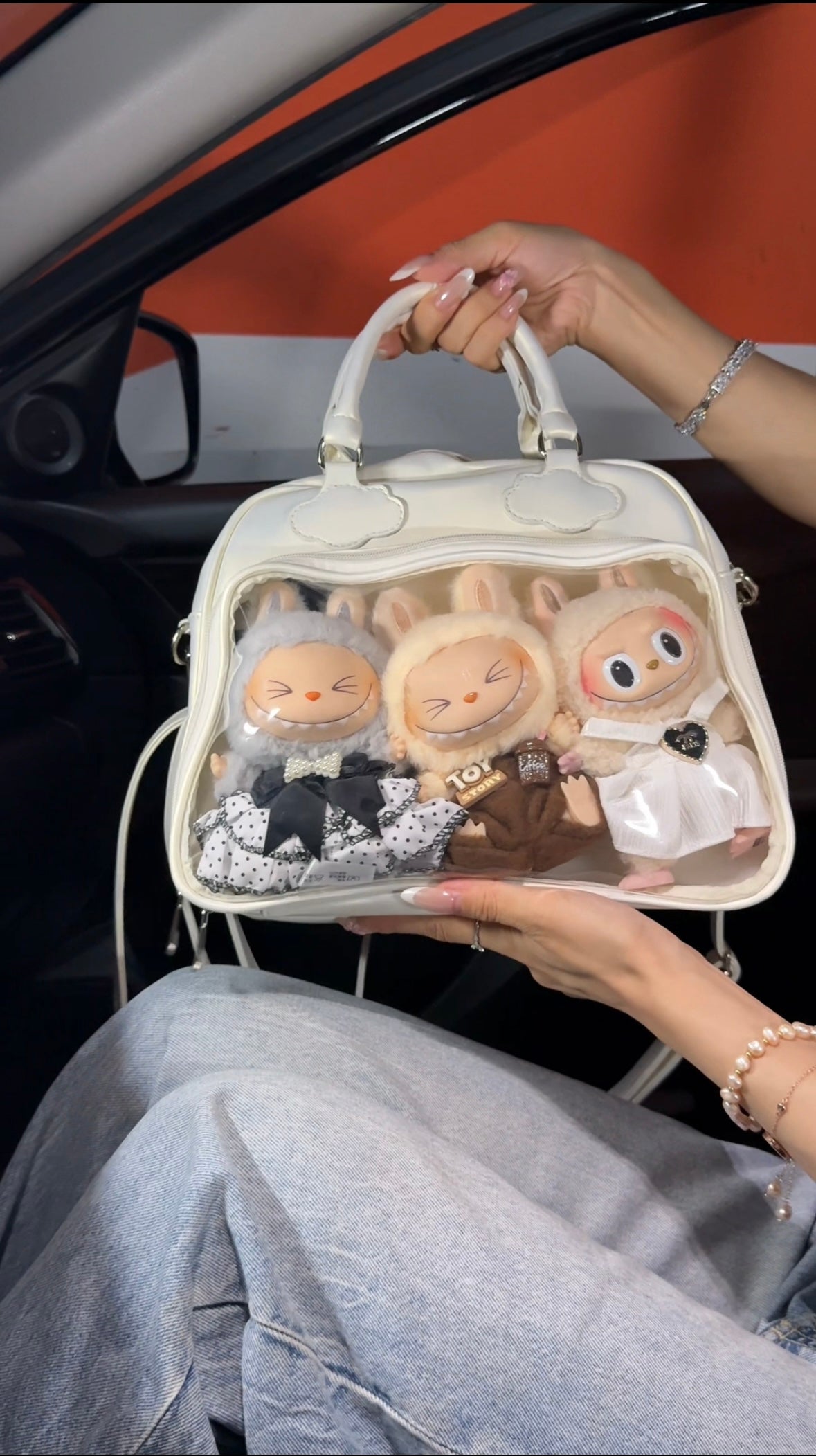 Labubu ita bag messenger bag for women, handbag suitable for plush tools