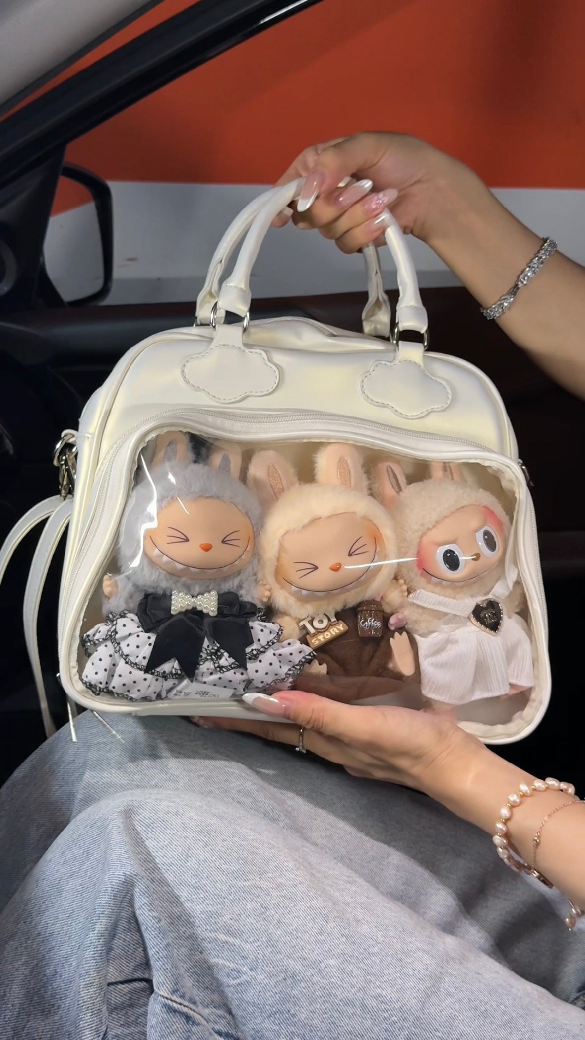 Labubu ita bag messenger bag for women, handbag suitable for plush tools