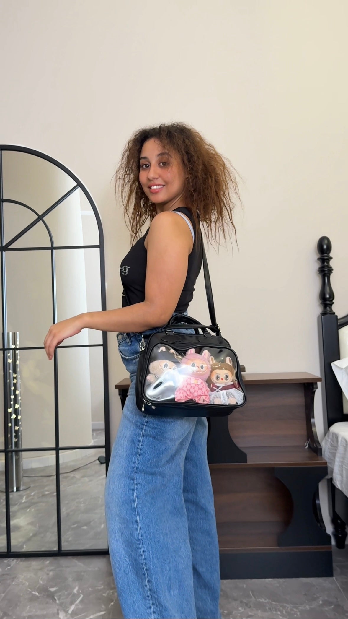 Labubu ita bag messenger bag for women, handbag suitable for plush tools