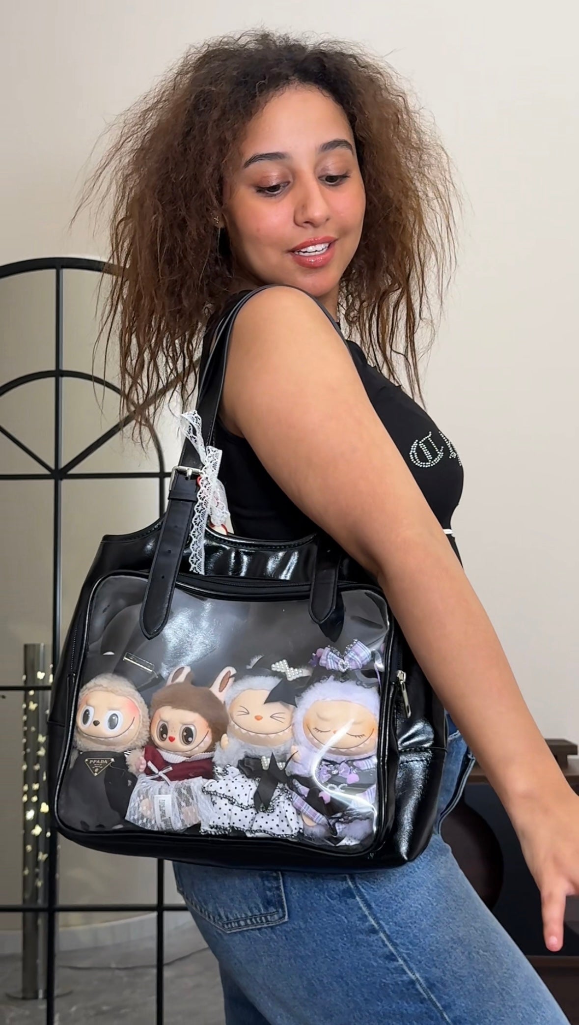 Labubu ita bag tote bag for women, handbag suitable for plush tools