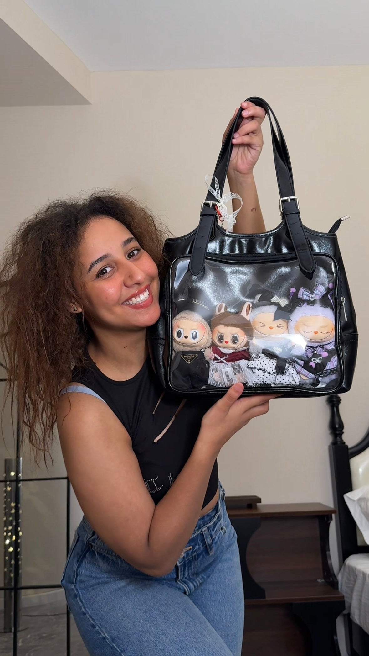 Labubu ita bag tote bag for women, handbag suitable for plush tools