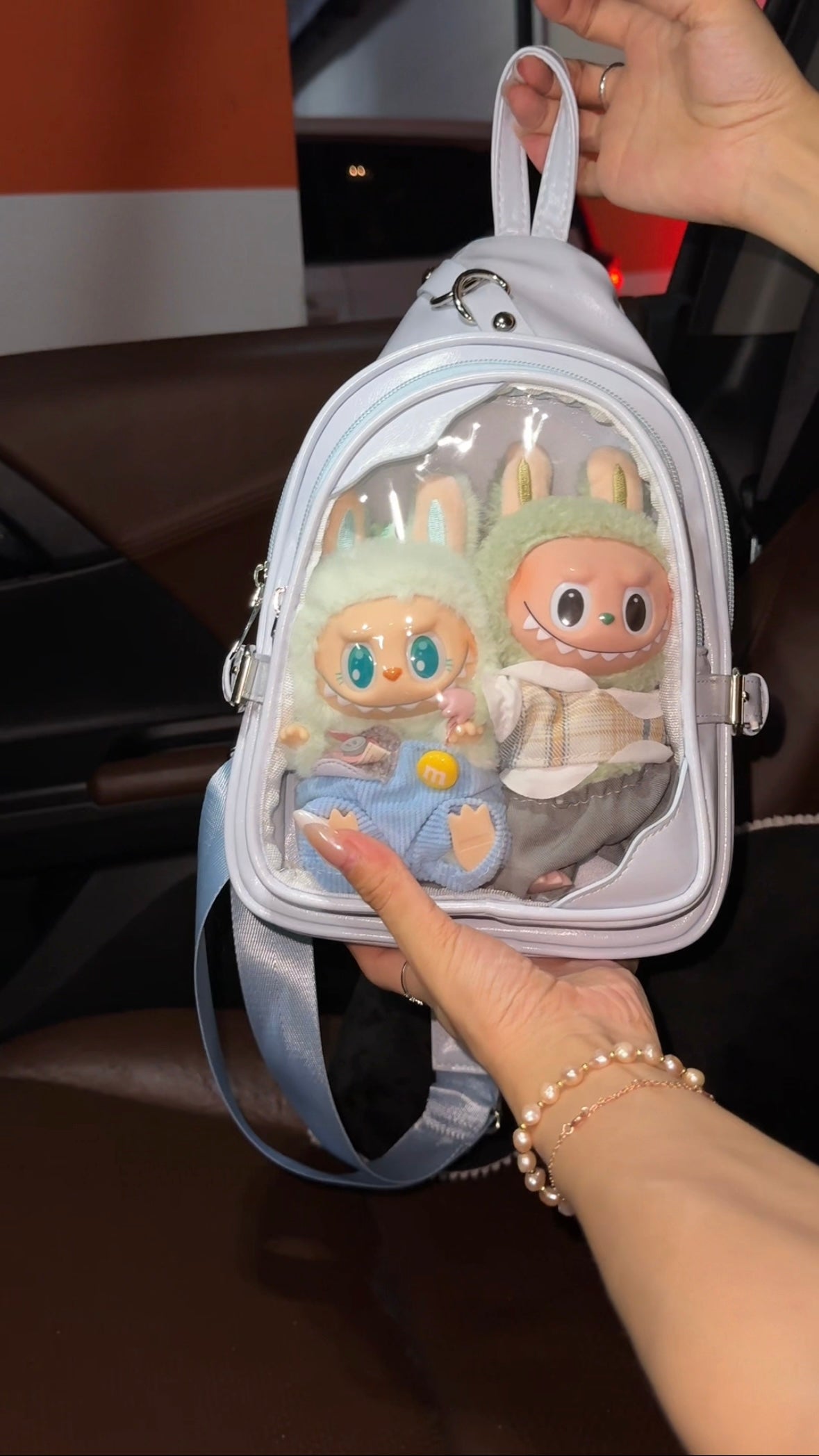 Labubu ita bag chest bag for man women,messenger bag suitable for plush tools