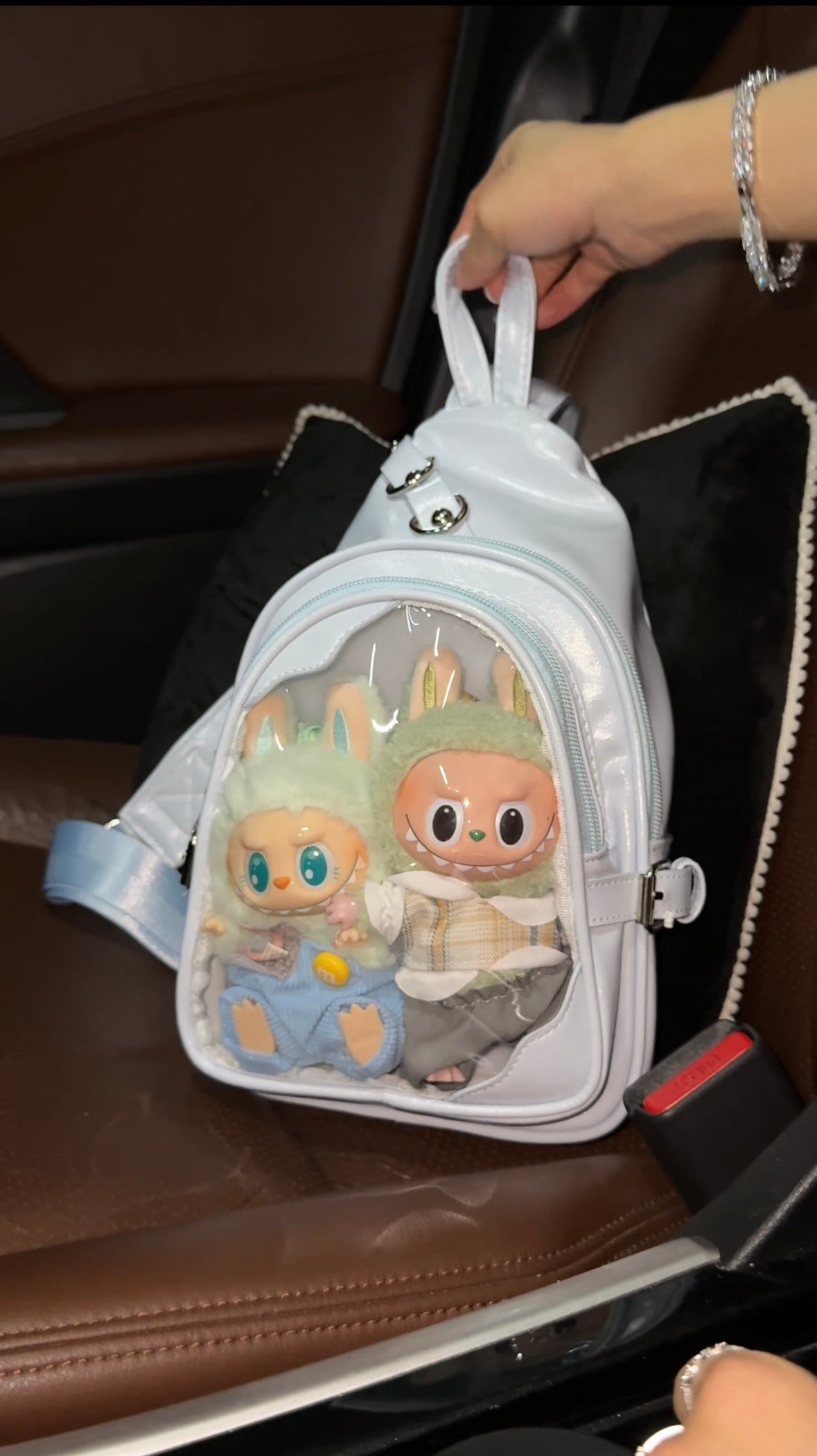 Labubu ita bag chest bag for man women,messenger bag suitable for plush tools