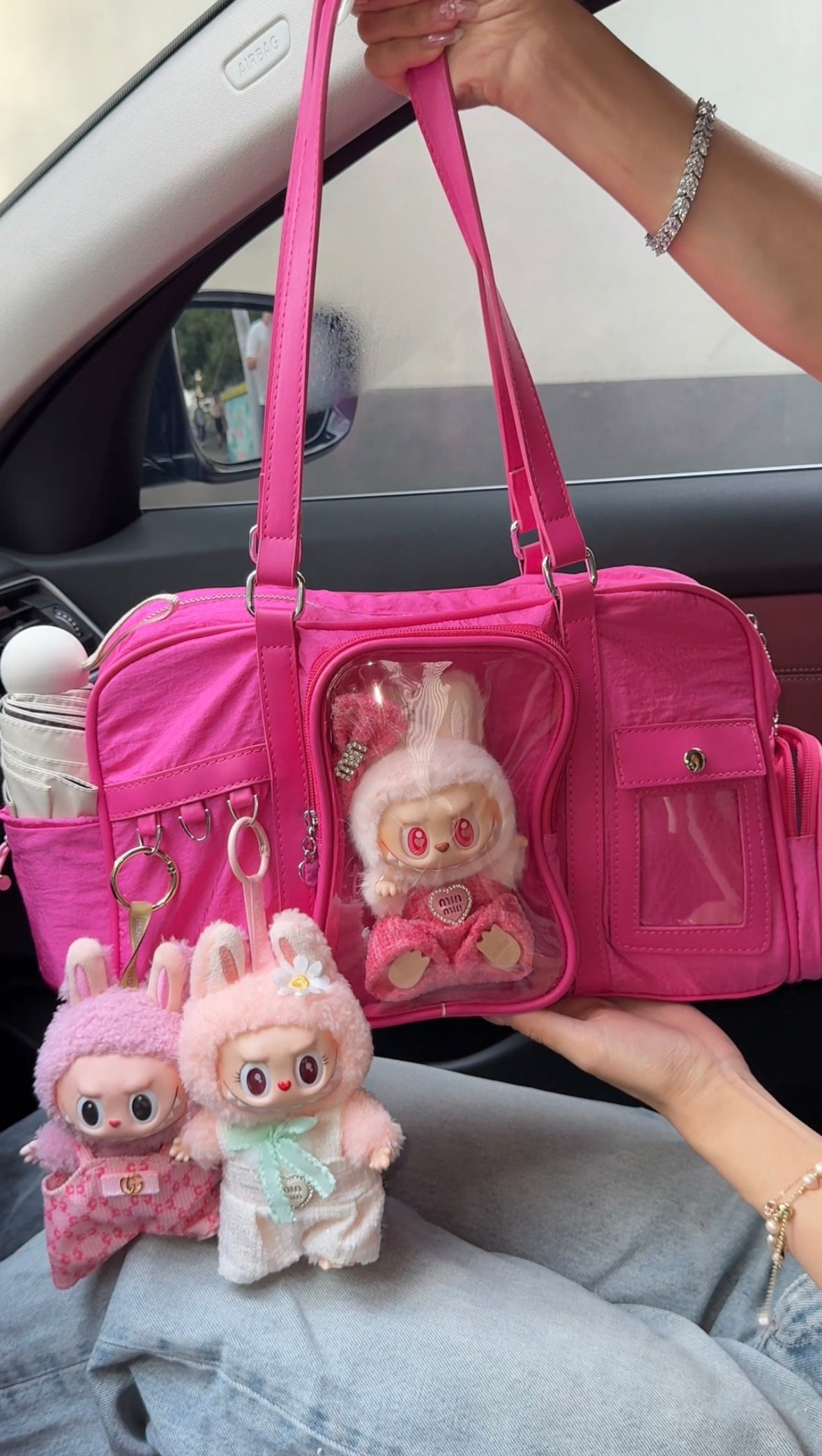 Labubu travel bag for man women fitness baglarge bag ita bag college school bag suitable for plush toys