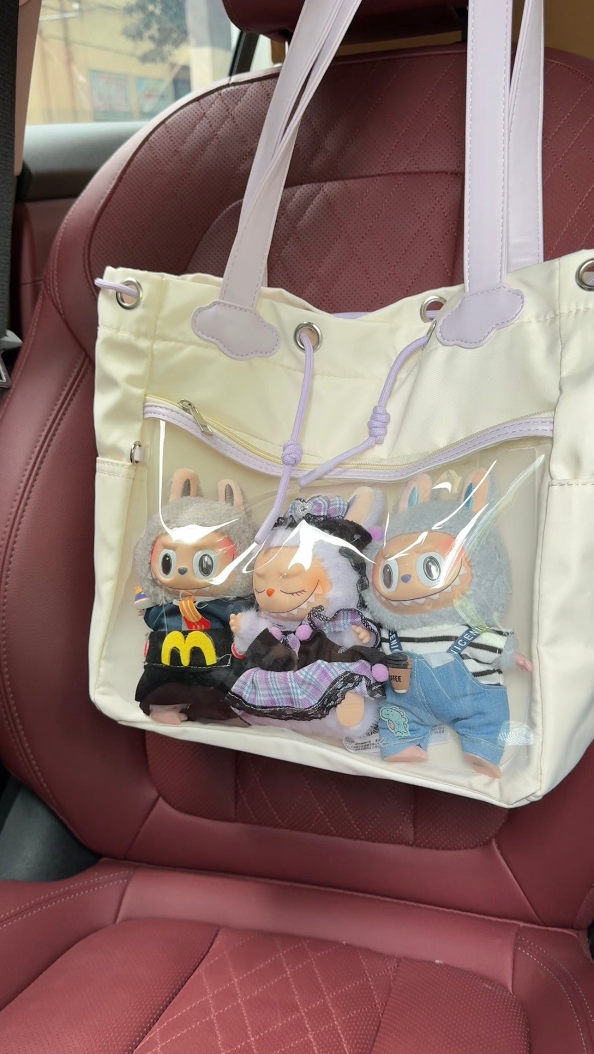 Labubu tote bag for women large bag ita bag college school bag suitable for plush toys