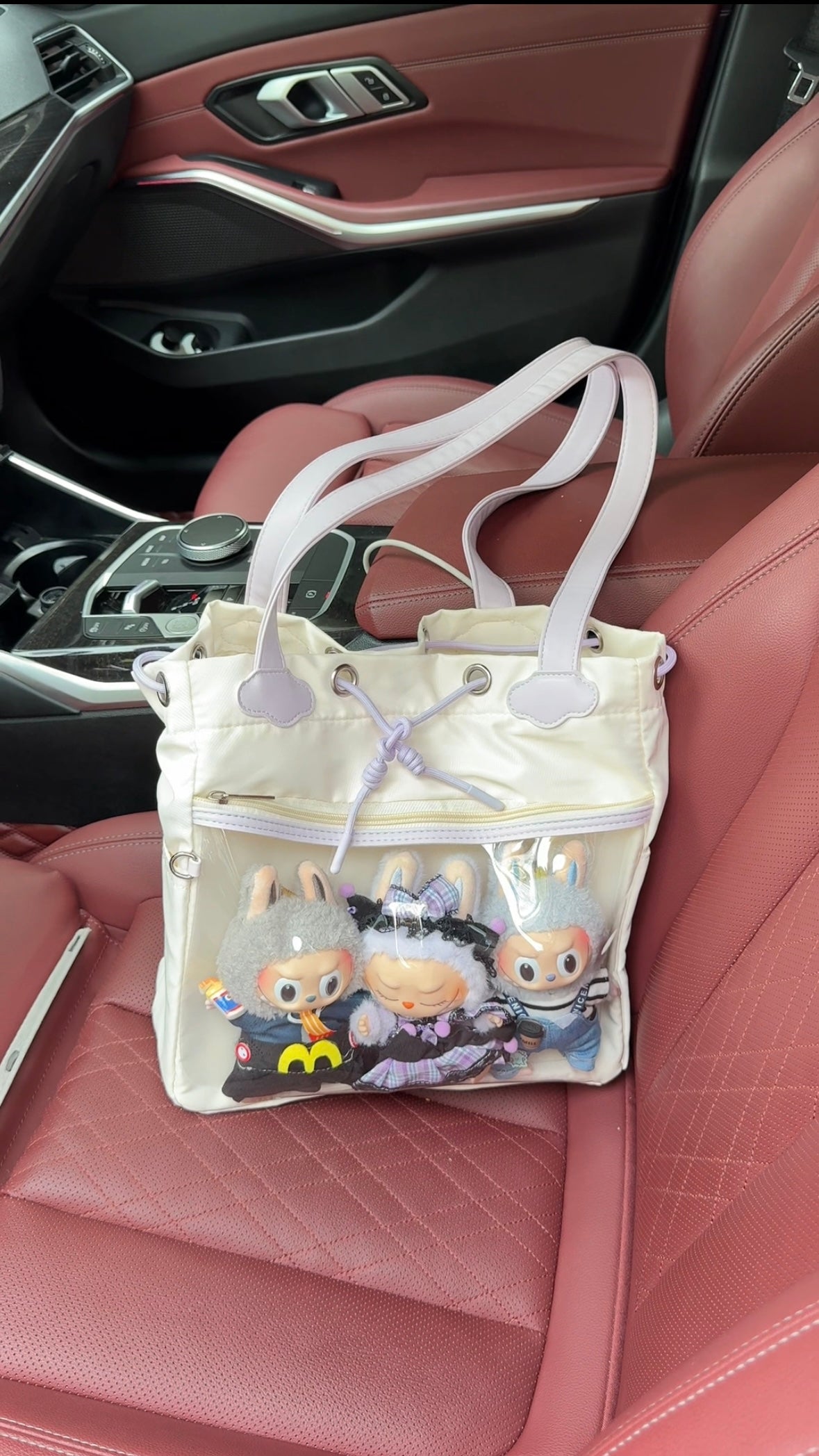 Labubu tote bag for women large bag ita bag college school bag suitable for plush toys