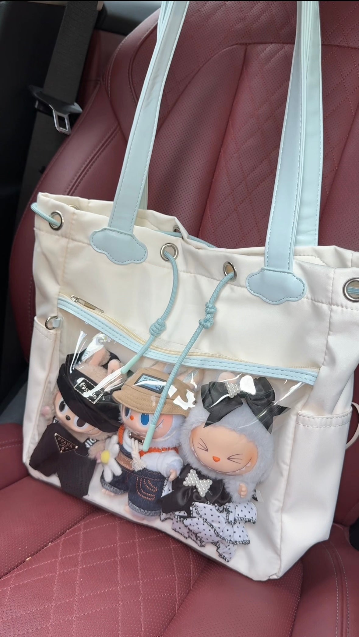 Labubu tote bag for women large bag ita bag college school bag suitable for plush toys