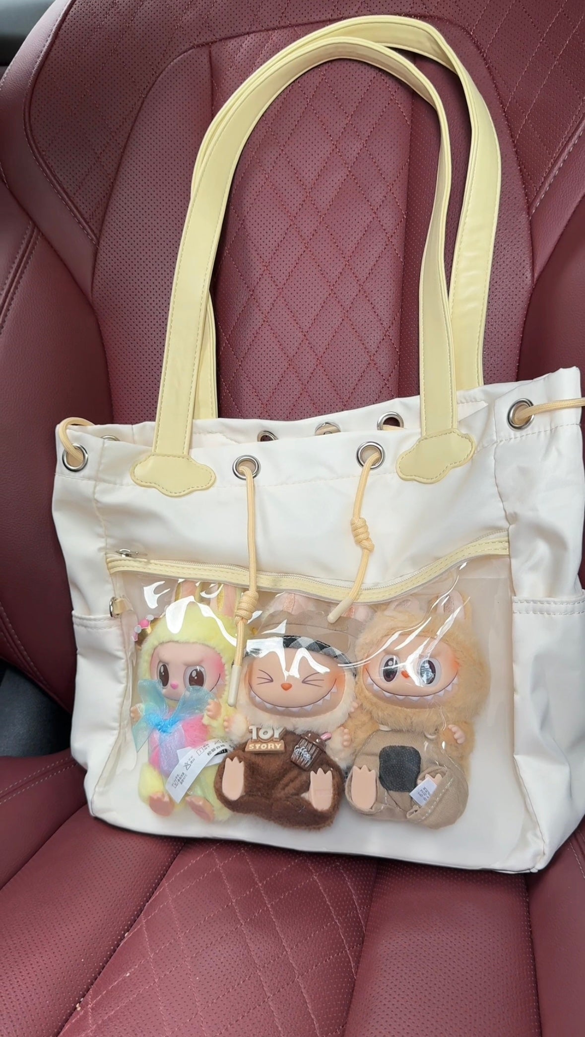 Labubu tote bag for women large bag ita bag college school bag suitable for plush toys