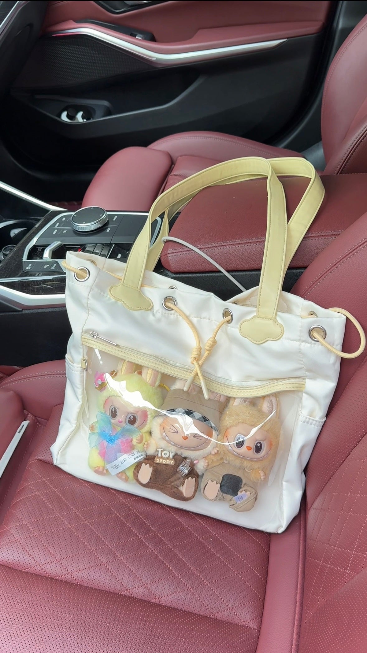 Labubu tote bag for women large bag ita bag college school bag suitable for plush toys