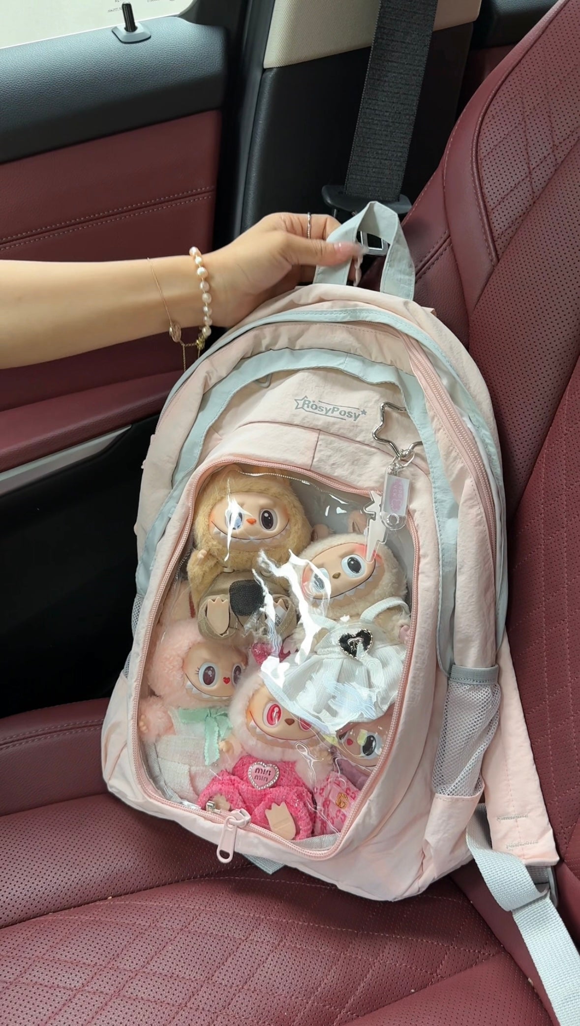 RosyPosy labubu school bag backpack for school lightweight college suitable for plush tools
