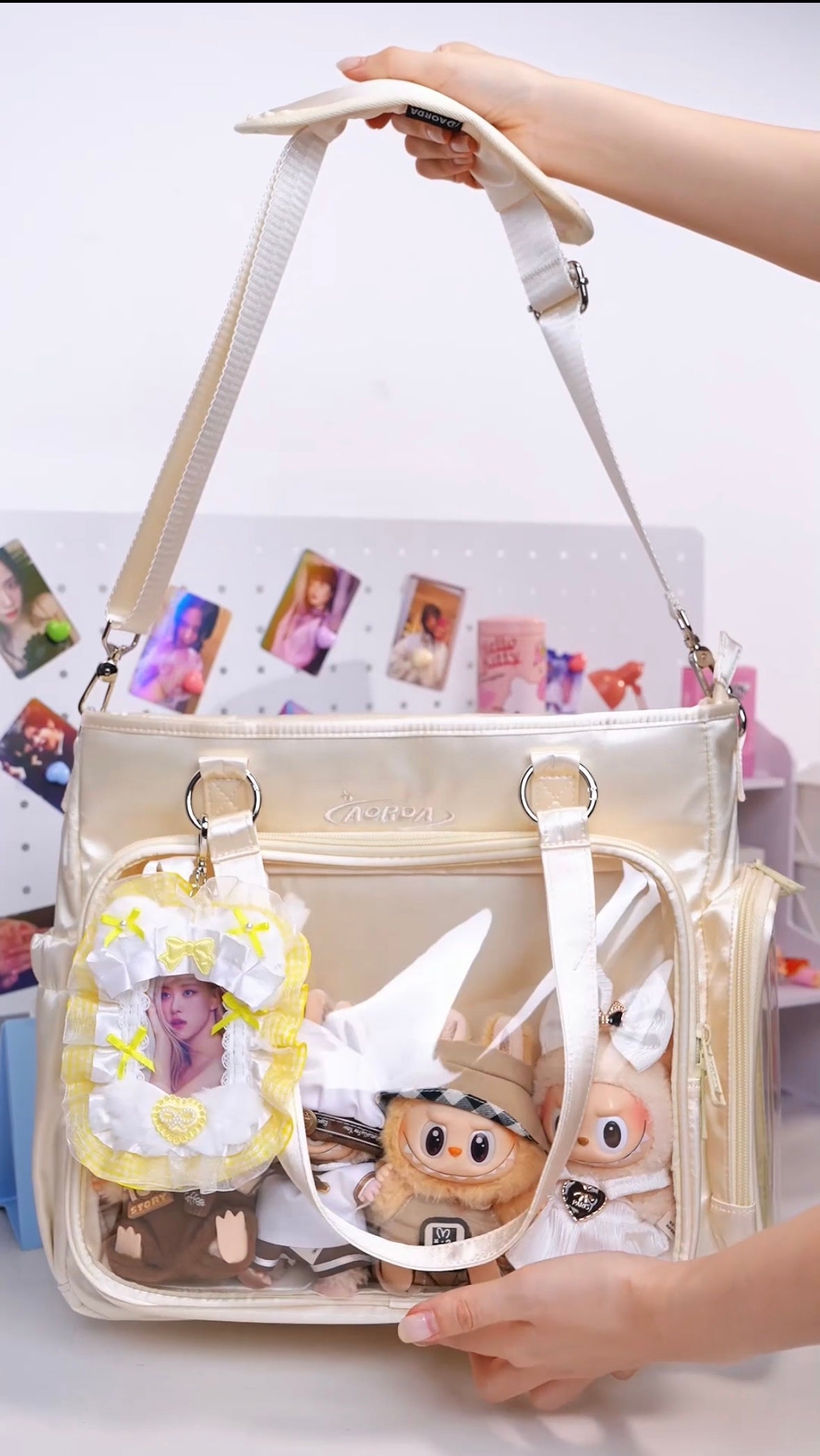 AORDA tote bag for women large bag ita bag college school bag backpack large capacity multifunctional use suitable for plush toys