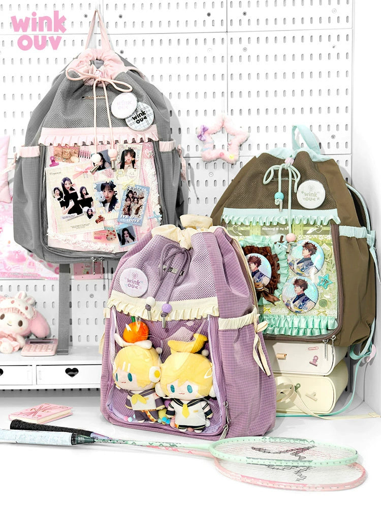 winkouv school bag backpack for school ita bag college large capacity suitable for plush tools