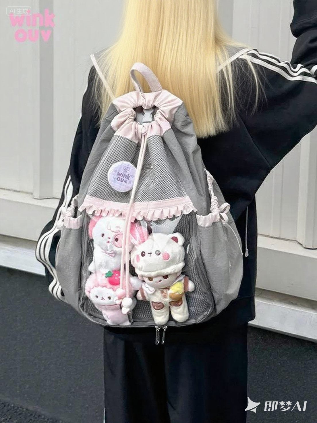 winkouv school bag backpack for school ita bag college large capacity suitable for plush tools