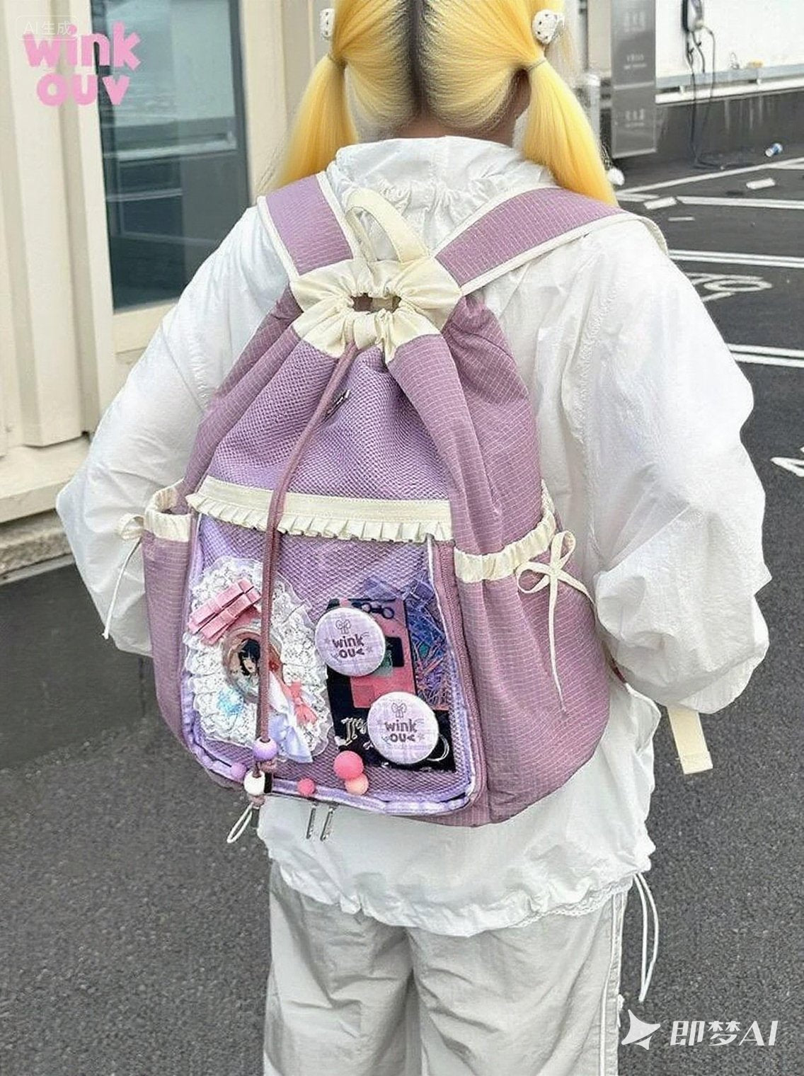 winkouv school bag backpack for school ita bag college large capacity suitable for plush tools