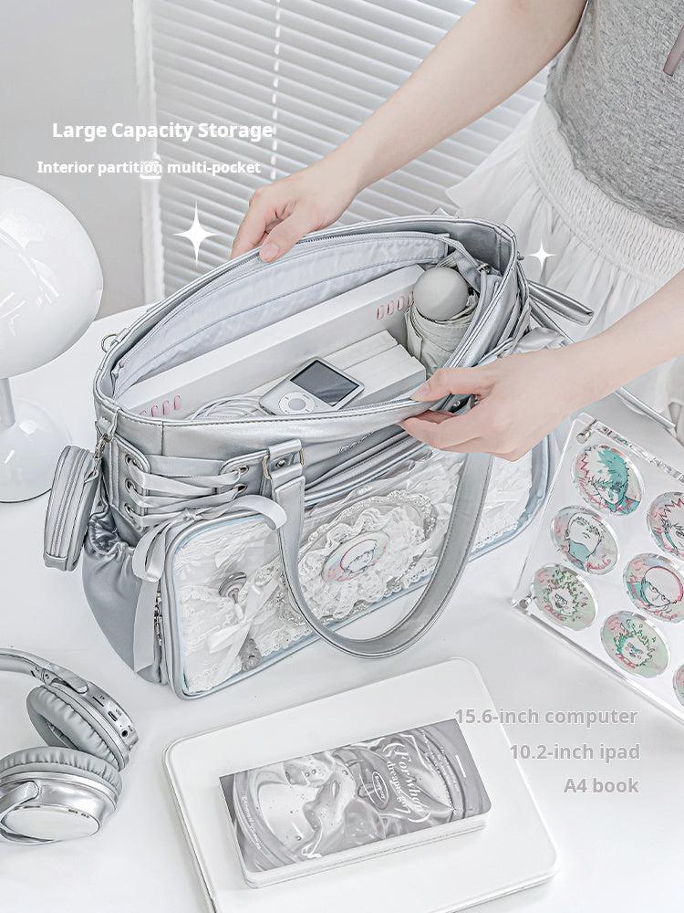 RosyPosy labubu tote bag for women large bag ita bag college bag large capacity suitable for plush toys