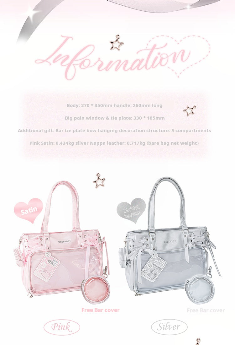 RosyPosy labubu tote bag for women large bag ita bag college bag large capacity suitable for plush toys