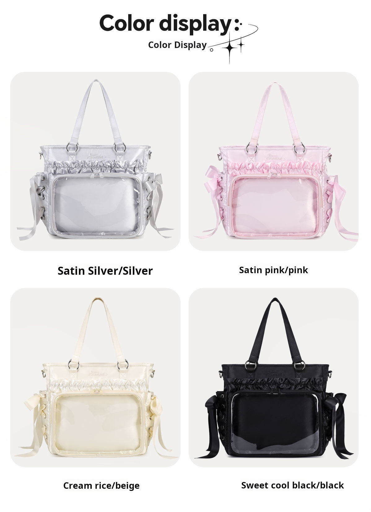 AORDA tote bag for women large bag ita bag college school bag backpack large capacity multifunctional use suitable for plush toys