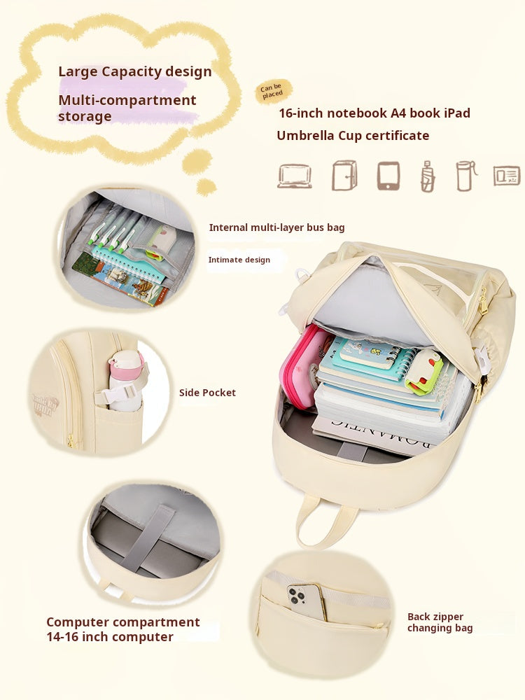 AORDA school bag backpack for school ita bag college large capacity suitable for plush tools