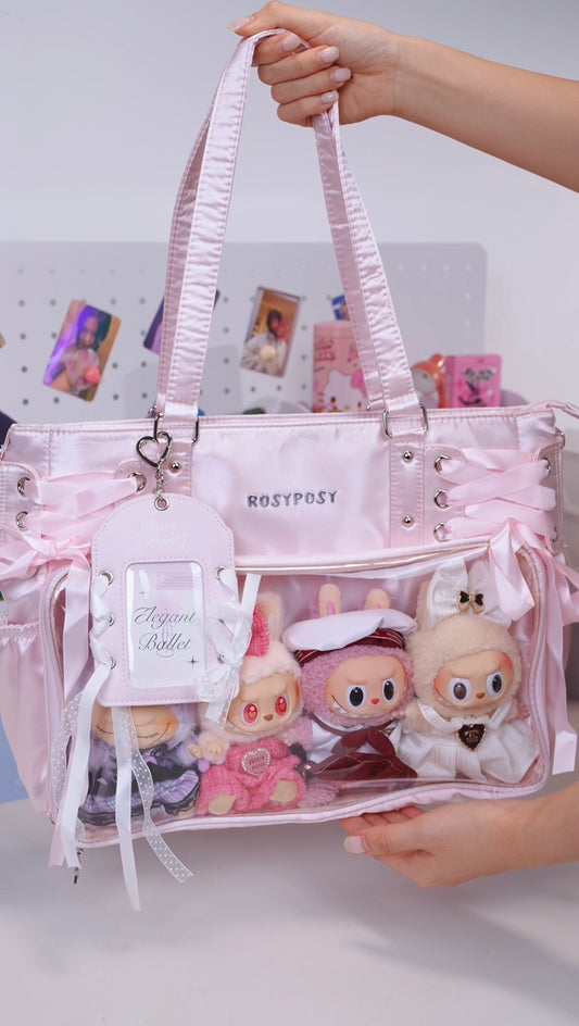 RosyPosy labubu tote bag for women large bag ita bag college bag large capacity suitable for plush toys