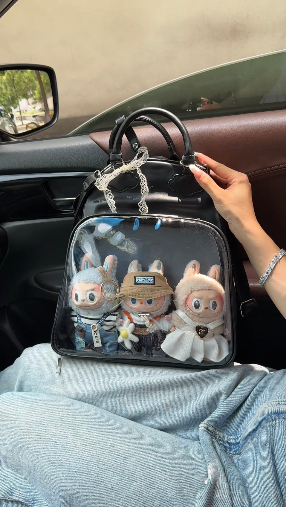 Labubu ita bag school bag backpack for school suitable for plush tools