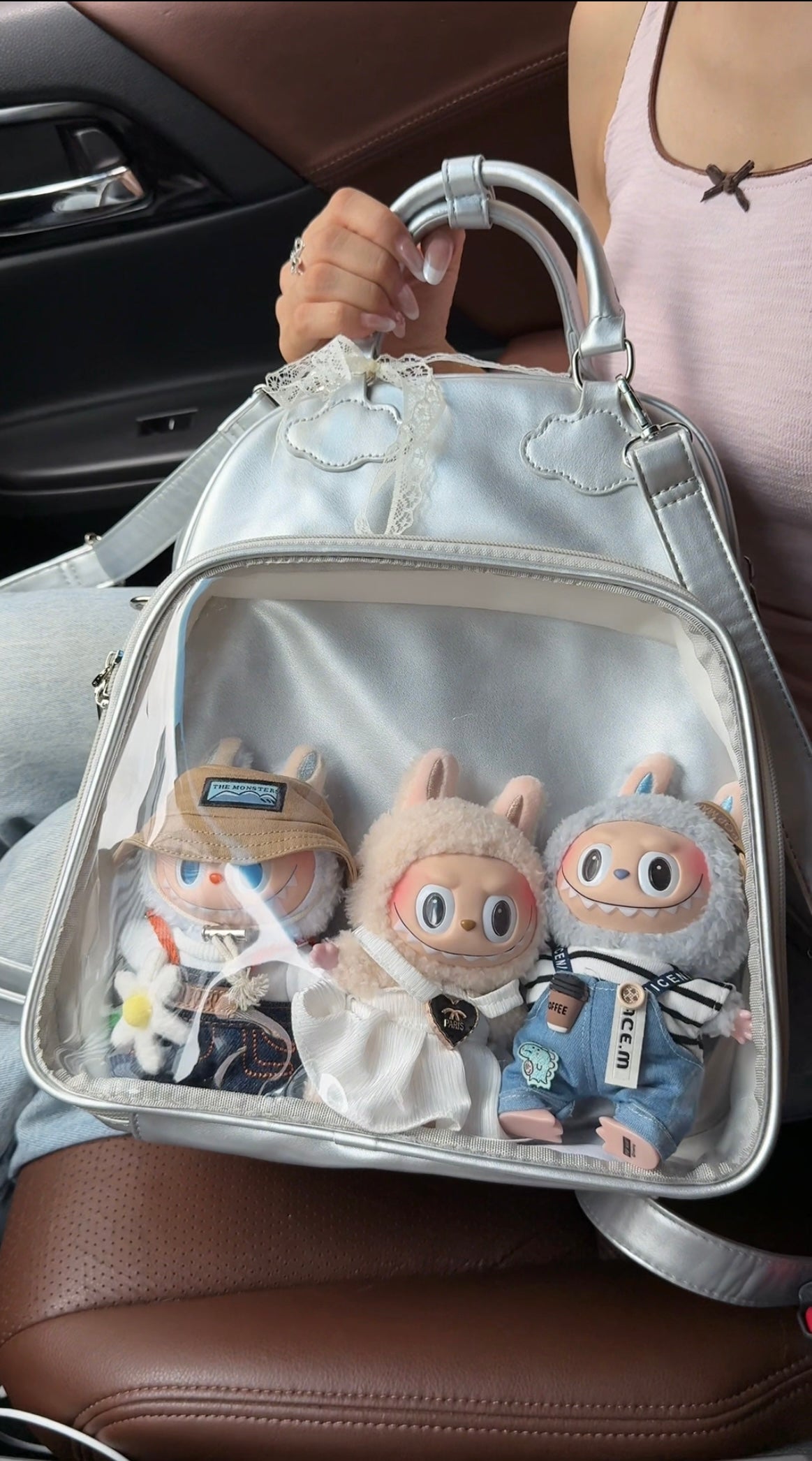 Labubu ita bag school bag backpack for school suitable for plush tools