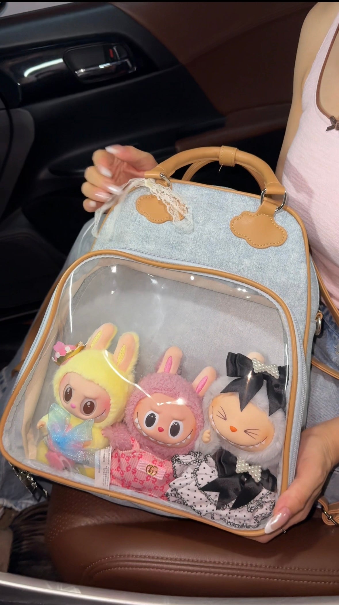 Labubu ita bag school bag backpack for school suitable for plush tools