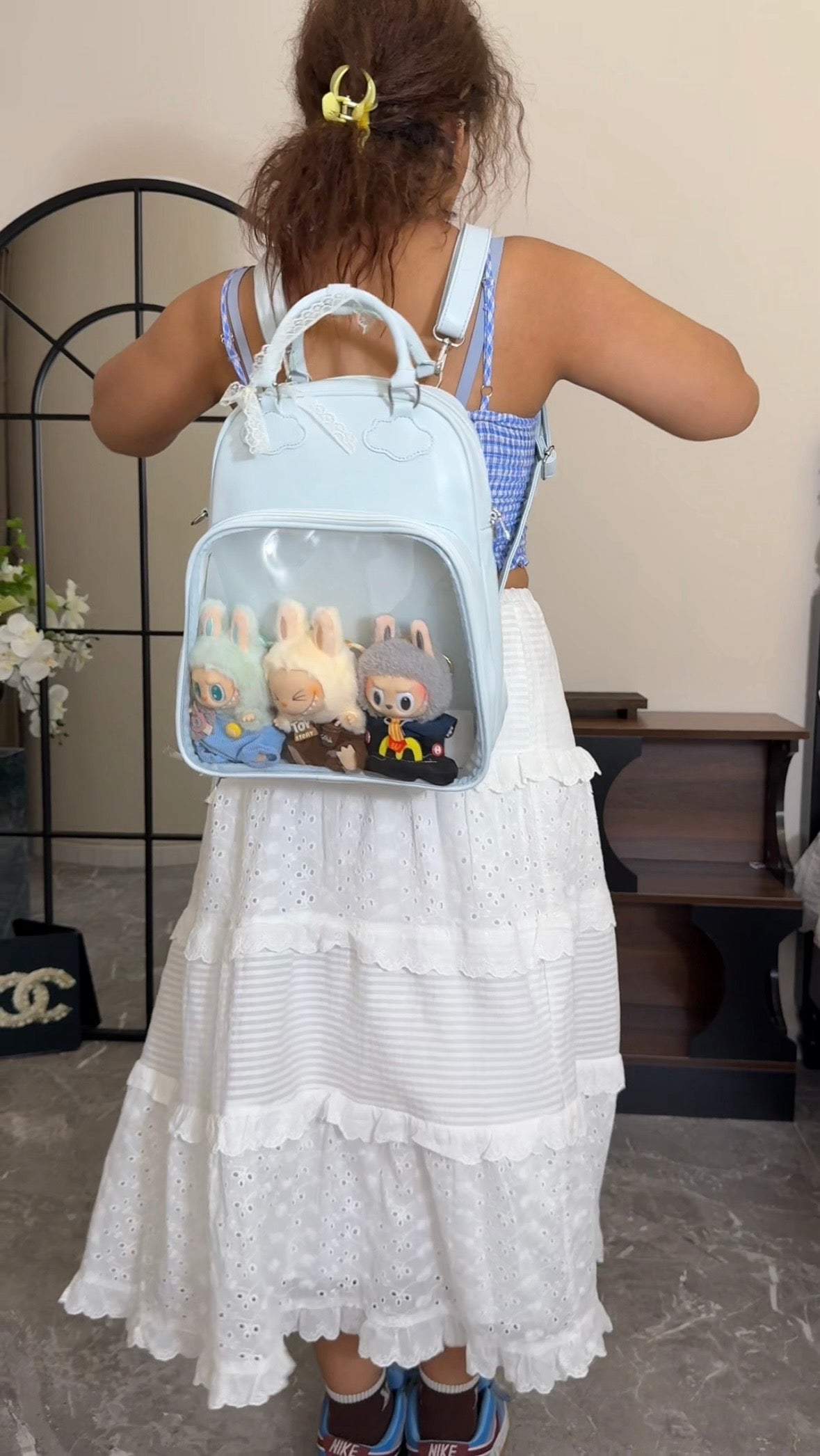 Labubu ita bag school bag backpack for school suitable for plush tools