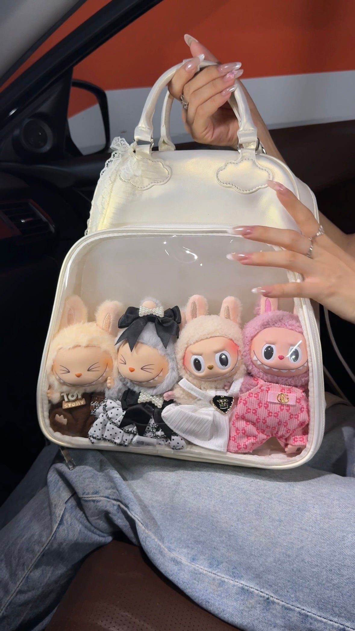 Labubu ita bag school bag backpack for school suitable for plush tools