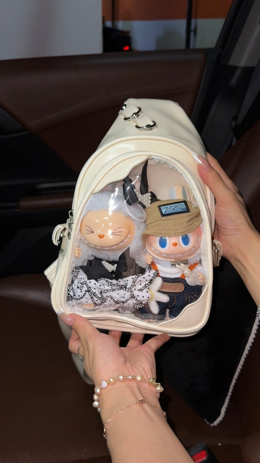 Labubu ita bag chest bag for man women,messenger bag suitable for plush tools