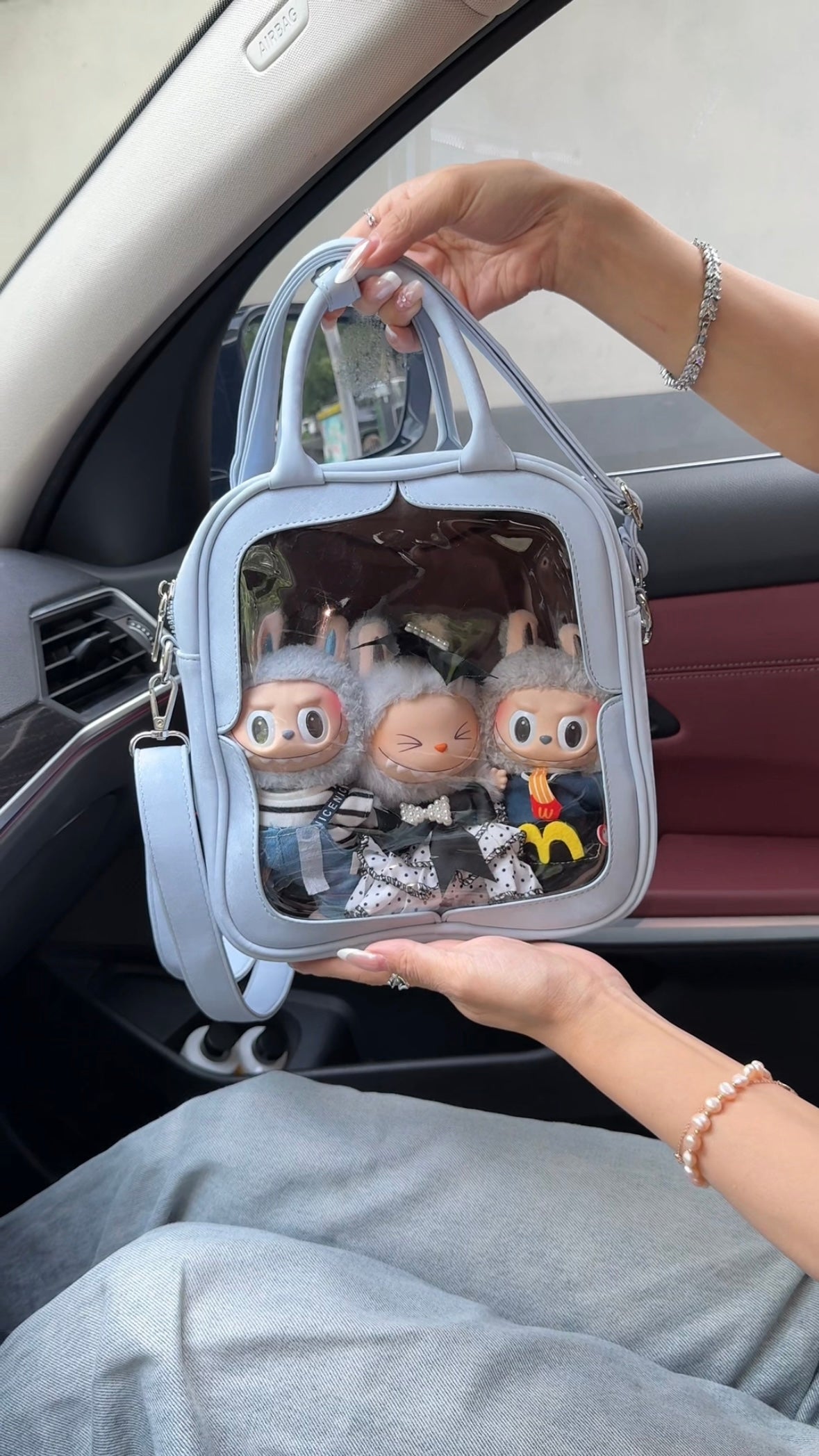 Labubu ita bag messenger bag school bag backpack for school capacity multifunctional use suitable for plush tools