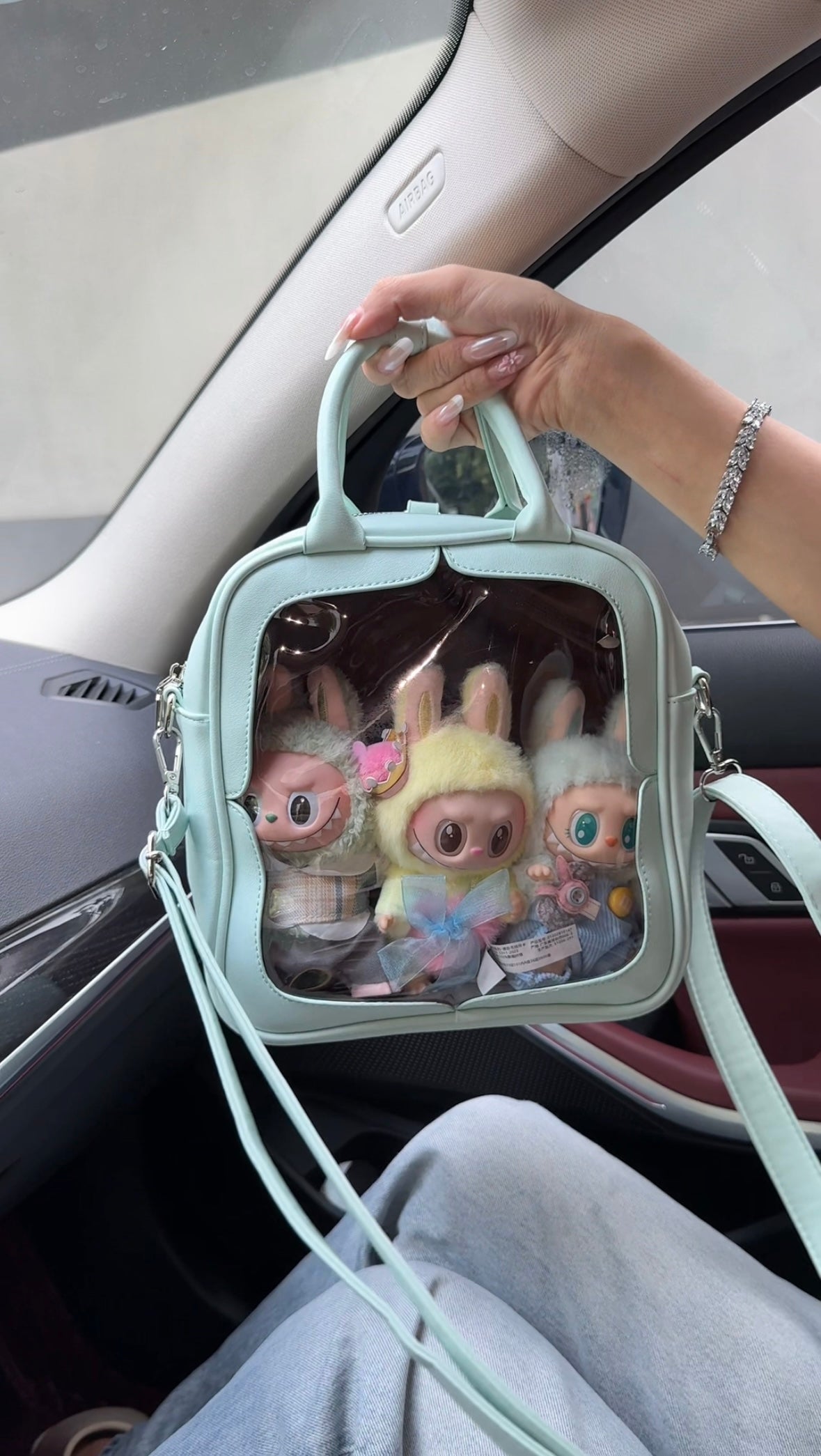 Labubu ita bag messenger bag school bag backpack for school capacity multifunctional use suitable for plush tools