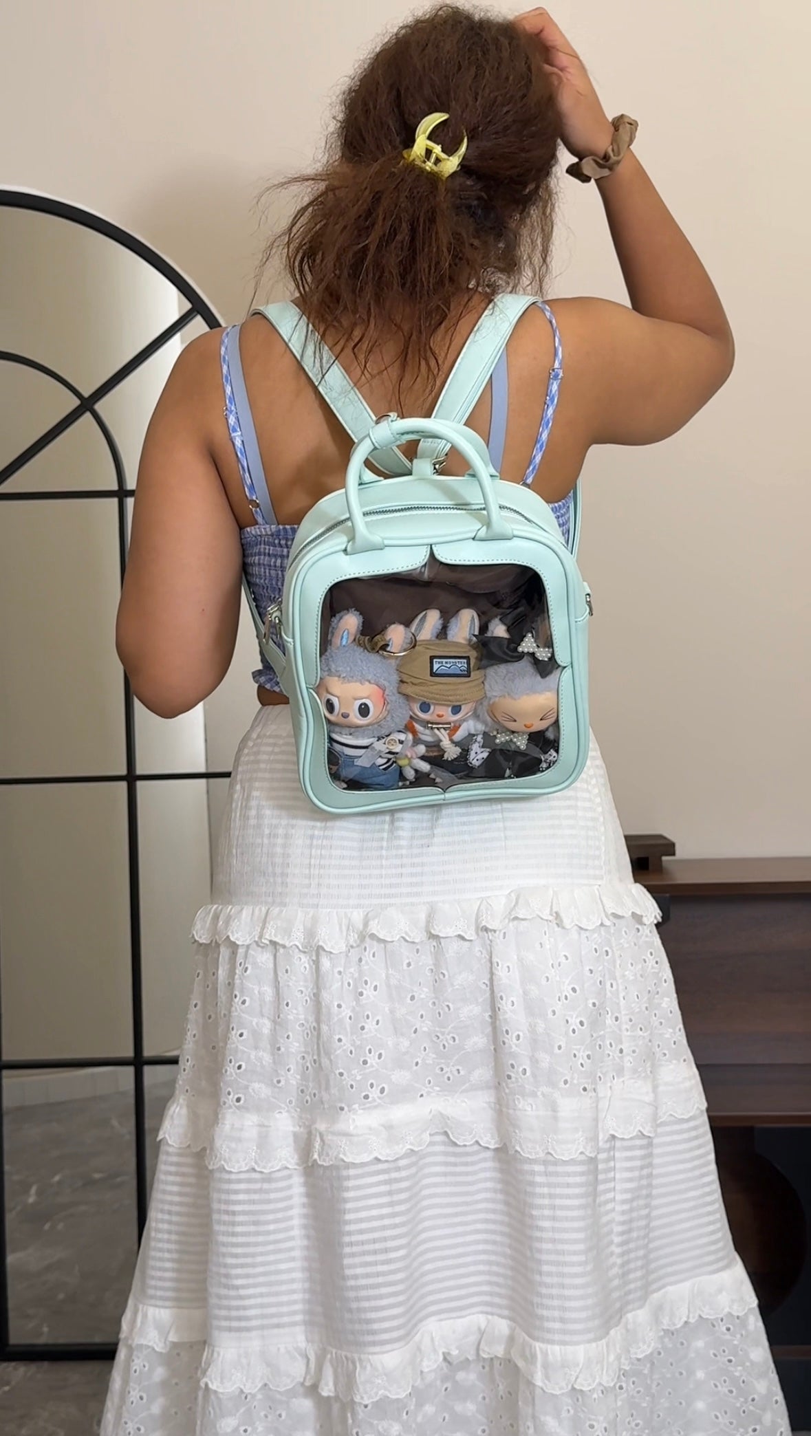 Labubu ita bag messenger bag school bag backpack for school capacity multifunctional use suitable for plush tools