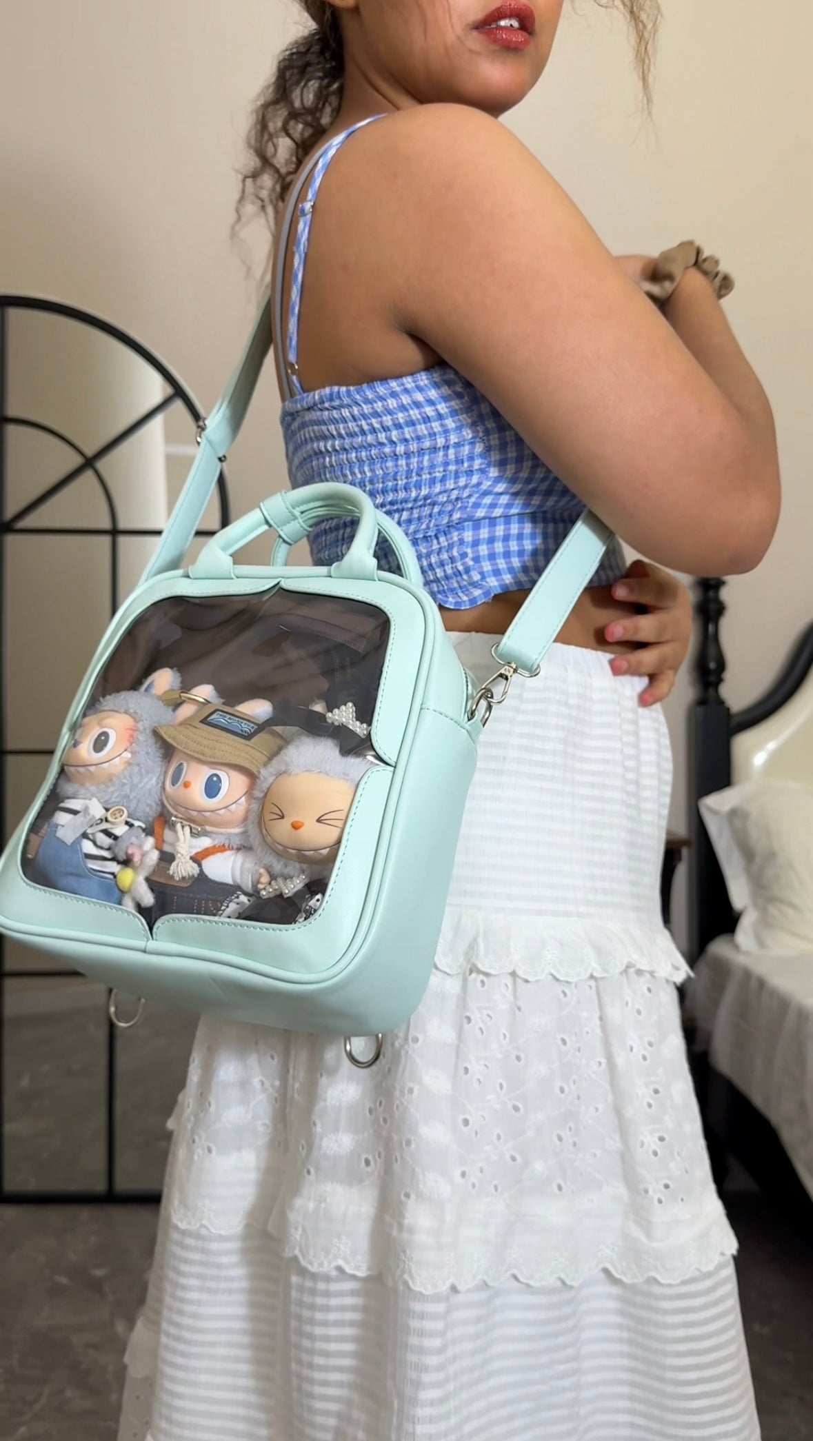 Labubu ita bag messenger bag school bag backpack for school capacity multifunctional use suitable for plush tools