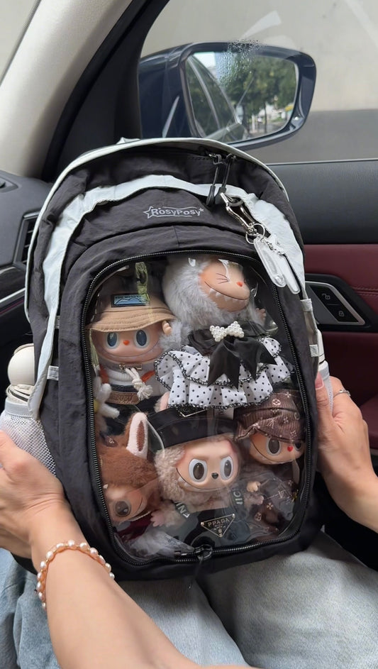 RosyPosy labubu school bag backpack for school lightweight college suitable for plush tools