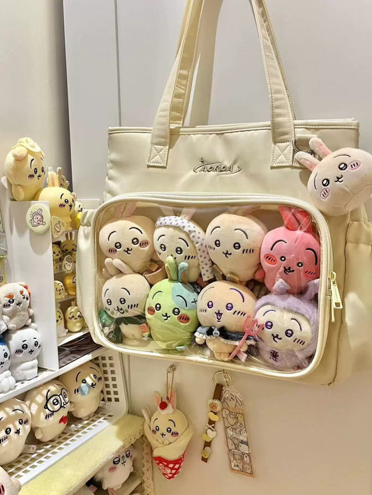 AORDA tote bag for women large bag ita bag college bag large capacity suitable for plush toys